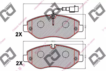 Комплект тормозных колодок DJ PARTS BP2143